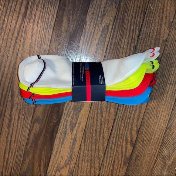 Tommy Hilfiger Men's Socks White/Blue/Yellow/Red - Picture 1 of 6